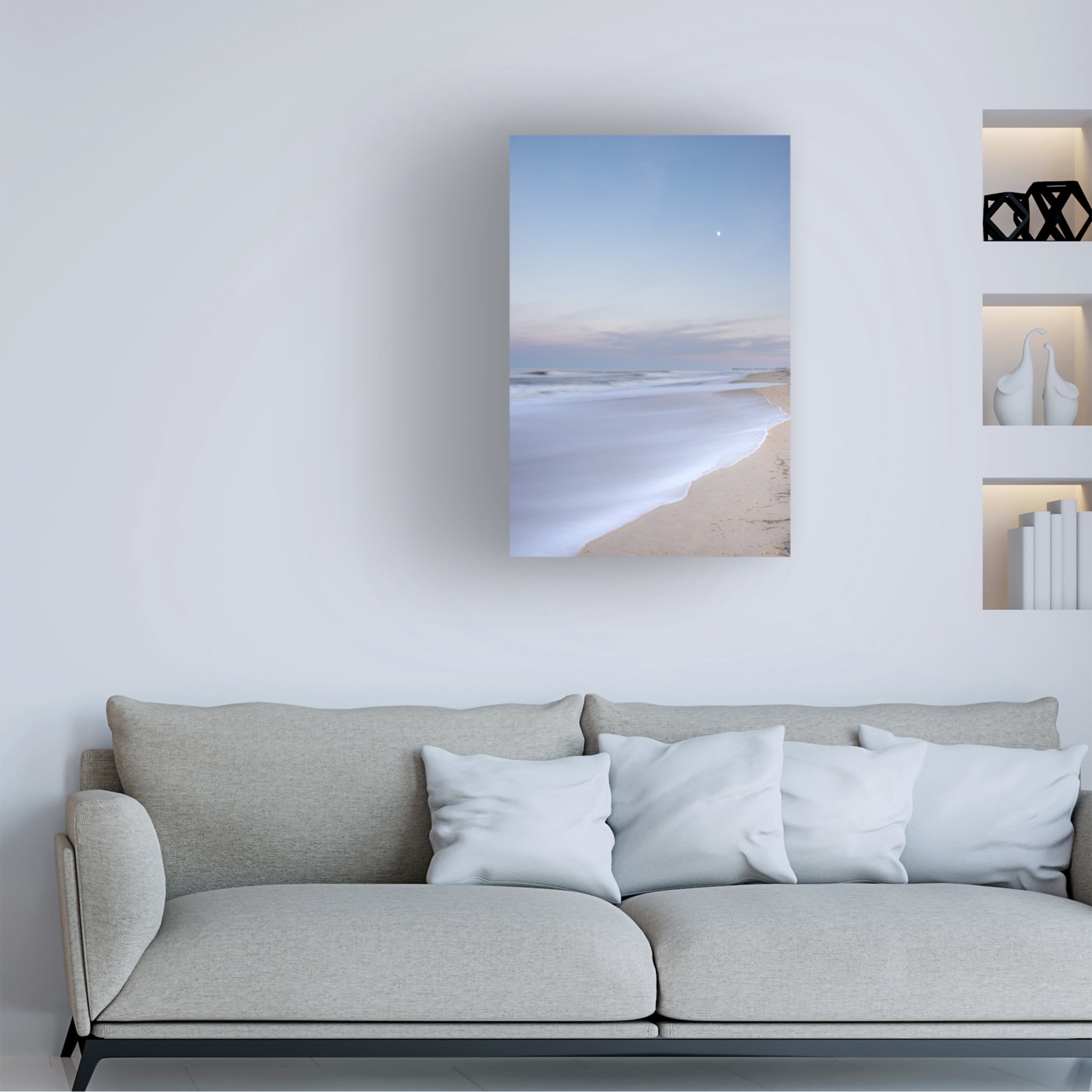 Canvas Wall Art - Life BeautifuLEE 'Ocean Water Washing Foam' Wall Art for Living Room, Bedroom, or Office Décor by Trademark Fine Art - 12 x 19 Inches