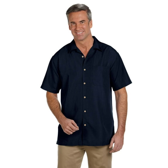 Harriton M560 Men'S Barbados Textured Camp Shirt