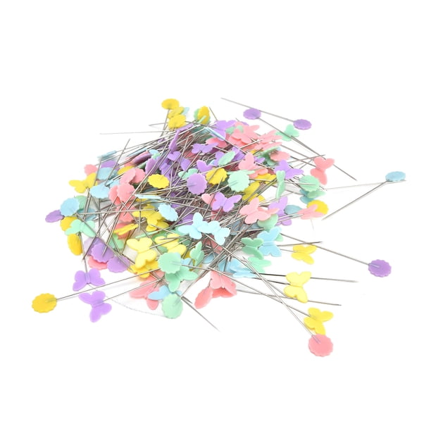 Alfiler de posicionamiento decorativo de bricolaje, 200 piezas Cabeza de botón de flor Alfileres para acolchar de cabeza plana de flor Alfileres rectos de cabeza plana de flor Instalación sin esfuerzo