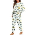 thumbnail image 2 of FOR U DESIGNS Star Moon Panda Women's Long Sleeve Drawstring Pajamas Set 2 Piece Size M Nightwear Long Crew Neck Tops and Pants for Women Sleepwear Soft Pjs Set, 2 of 6