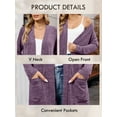 thumbnail image 6 of Chiclily Women's Open Front Cardigan Shirt Loose Thin Knit Long Sleeve Lightweight Coat for Fall with Pockets, Purple Size 2XL, 6 of 8