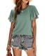 thumbnail image 3 of Camiseta de mujer Qarigey Verde S Volantes, 3 of 6