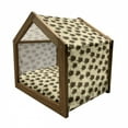 thumbnail image 2 of Turtle Pet House, Repetitive Swimming Sea Hexagonal Shape Shell Lines, Outdoor & Indoor Portable Dog Kennel with Pillow and Cover, 5 Sizes, Olive Green Chocolate, by Ambesonne, 2 of 5