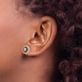 thumbnail image 4 of FJC Finejewelers 925 Sterling Silver Button Rose-tone Black Rhodium Plated CZ Fancy Post Earrings 11 mm, 4 of 6