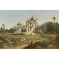 thumbnail image 2 of Adolphe-Paul-Emile Balfourier 18x13 Black Ornate Wood Framed Double Matted Museum Art Print Titled - Windmills in Mallorca (ca.1850), 2 of 5