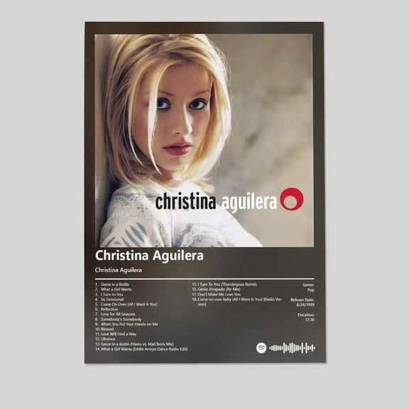 Music Poster - Christina Aguilera Poster - Retro Style - Size 24x36 - Postora