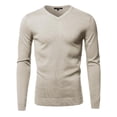 thumbnail image 2 of FashionOutfit Men's Casual Solid Soft Knitted Long Sleeve V-Neck Sweater, 2 of 5