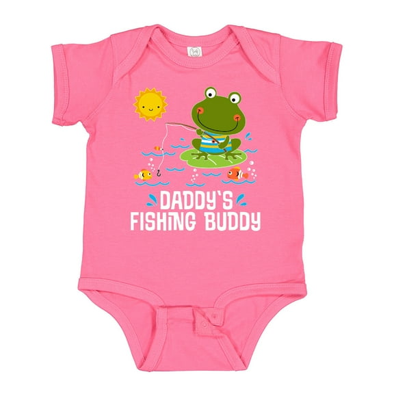 Inktastic Daddys Fishing Buddy Cute Frog Boys or Girls Baby Bodysuit