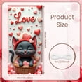 thumbnail image 2 of Pink Flamingo Happy Valentine's Day Banner Red Roses Romantic Design Heart Elements Gold Glitter for Couples Romantic Party Indoor Decoration Valentine's Celebration, 2 of 9