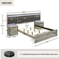 thumbnail image 7 of Roundhill Furniture Lenca King LED Wallbed with Nightstands - Weathered Gray, 7 of 7