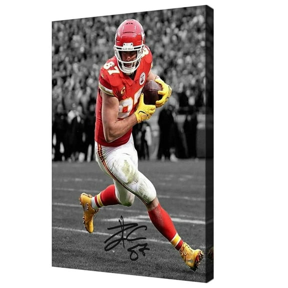 American Football Sports Chiefs Poster For Kids Fun Teen Birthday Christmas Gifts Travis Kelce Rugby Star Posters Canvas Wall Art Print Picture For Home Room Bathroom Decor