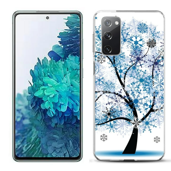 Slim-Fit Gel TPU Phone Case for Samsung Galaxy S20 FE 5G Fan Edition, by OneToughShield ® - Snowflakes Tree