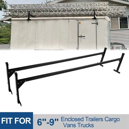 72"-108" Adjustable Ladder Roof Rack For Enclosed Trailers Cargo Vans Trucks