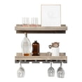 thumbnail image 4 of del Hutson Designs Rustic Luxe 24" Real Wood Stemware Rack/Shelf Set, Grey, 4 of 8
