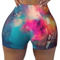 thumbnail image 2 of Uemuo Colorful Lightbulb Abstract Pattern Women Workout Impact Shorts Scrunch Butt Lifting Gym Shorts Seamless Booty Biker Shorts-Medium, 2 of 8