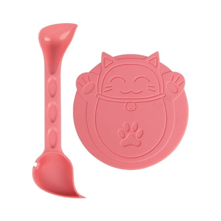 

2pcs/set Spoon Universal Cat Food Can Lid Soft Silicone Cute With Opener Cover