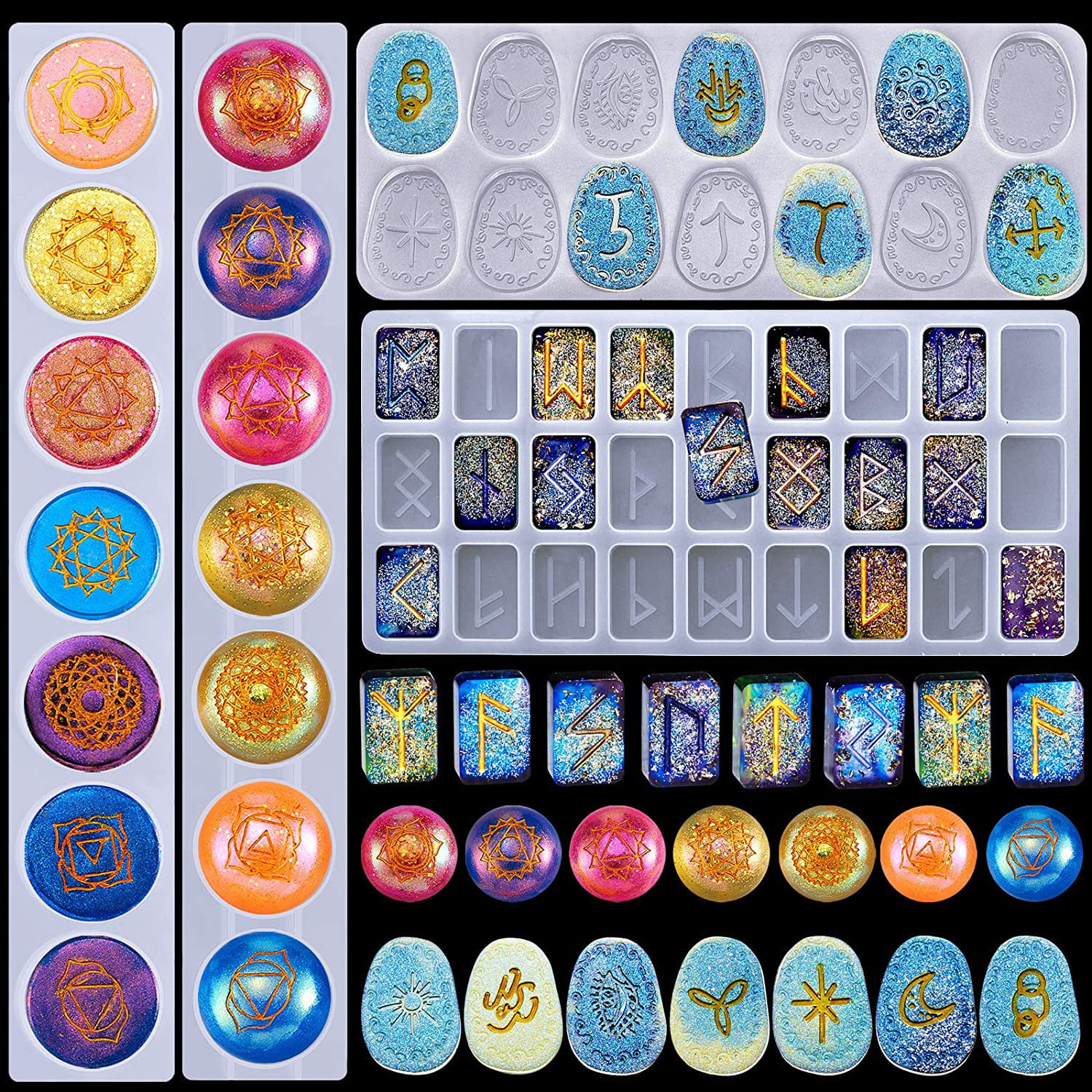 7 Chakras Gem Jewelry Silicone Making Mold Resin Epoxy Casting Mould Craft Tool