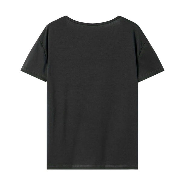 Camisetas para mujer camisetas de manga corta camisetas transpirables novedosas con estampado de conejo camisetas de cuello redondo ropa de calle gris oscuro Bodega Aurrera en linea