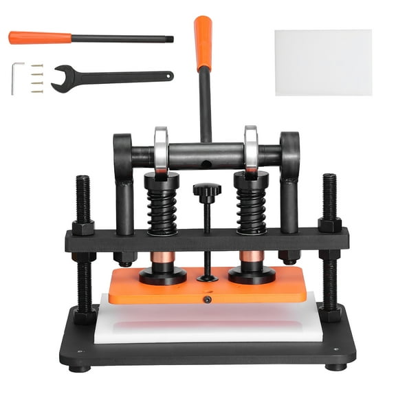 KFFKFF Manual Leather Cutter, 10.2 x 5.9 in Press Plate, 0.47 in Stroke Dual Shaft Die Cutting Tool, Versatile Material Embossing Device
