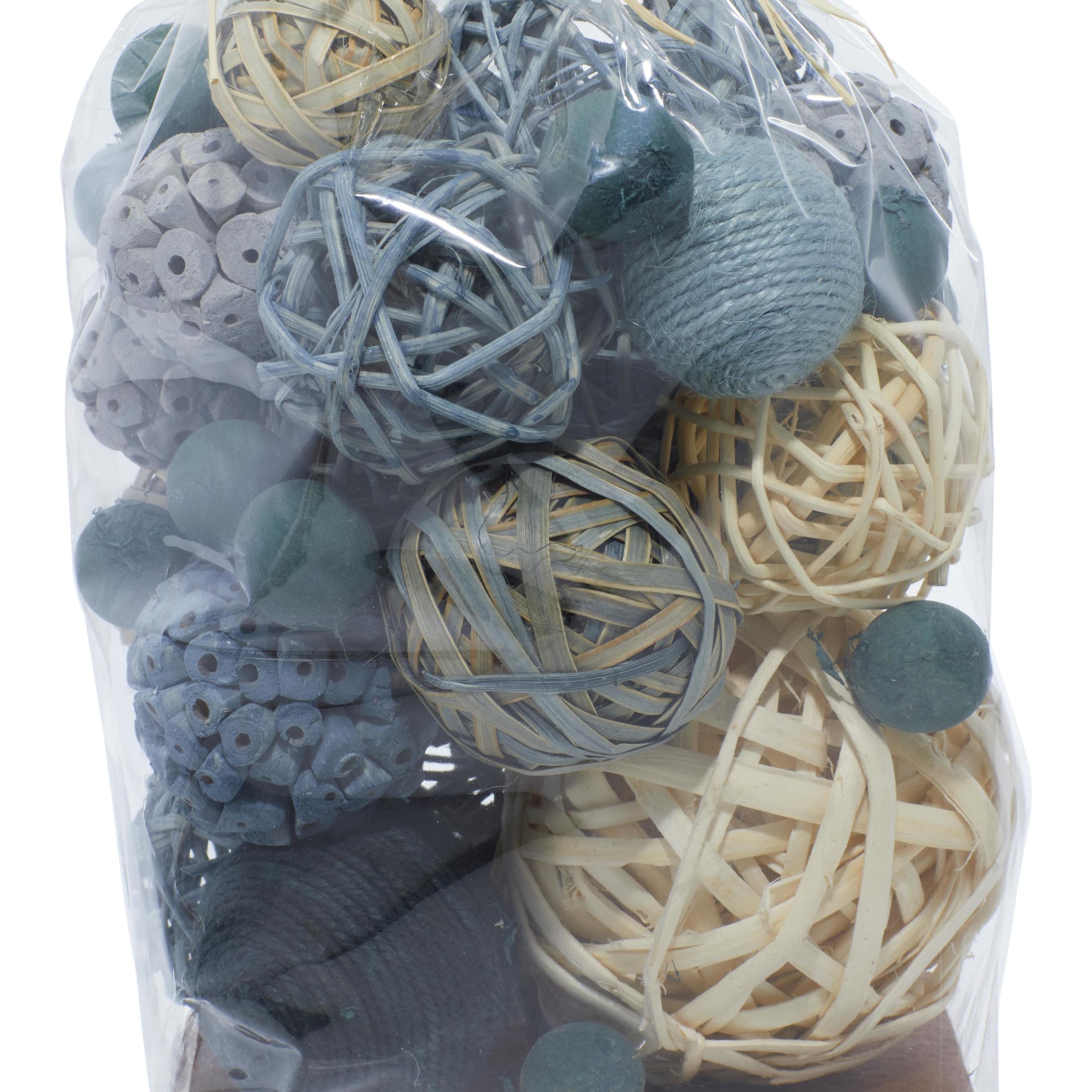 DecMode Gray 6" Handmade Dried Plant Orbs & Vase Filler with Varying Designs (3 Count)