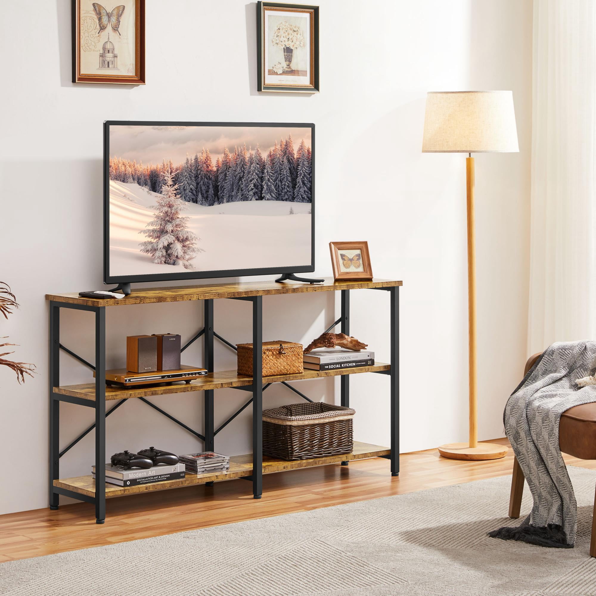Renwick 55 inch 3-Tier Industrial Console Table, Multiple Colors