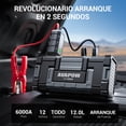 thumbnail image 3 of Arrancador de Auto Batería AVAPOW 6000A (para Todo Tipo de Gasolina o Hasta 12 L de Diésel), con Carga Rápida USB Dual y Salida CC, Arrancador de Auto Batería de 12 V con Luz LED Brillante Incorporada, 3 of 8