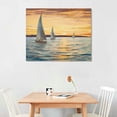 thumbnail image 2 of Creowell Coastal Framed  Wall Art: Ocean Painting Art Sail Boats Artwork Decor Sunset Seascape Picture Prints for Bedroom 20x16 in/16x12 in, 2 of 4