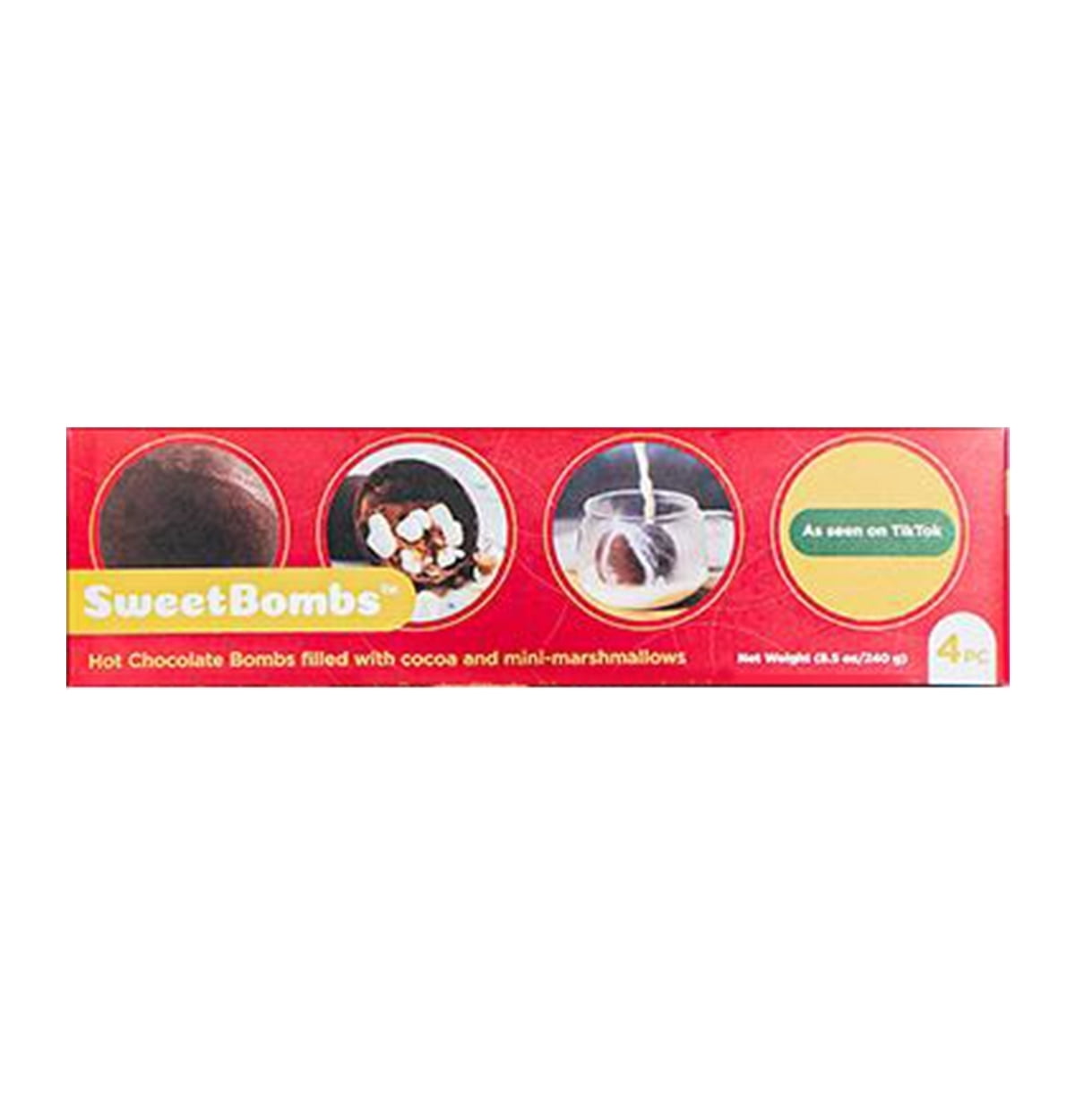 Sweet Bombs Hot Chocolate Bombs, Rich Milk Chocolate, Hot Cocoa Powder, and Mini Marshmallows, Just Add Warm Milk, Made in North America, 3 Gift Boxes of 4pcs/box, 3-pack