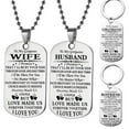thumbnail image 3 of Jiaroswwei Fashion Letter Husband Wife Girlfriend Boyfriend Tag Pendant Necklace Keychain, 3 of 7