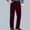 Wine, variant on ZZwxWA Men Clothing Men Solid Color Zipper Button Straight Leg Wide Leg Casual Suit Pants Linen Pants Men Tax Free Weekend