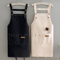 thumbnail image 3 of Travelwant Chef Apron, Canvas Cross Back Apron for Women Men, Waterdrop Resistant Apron with Adjustable Strap and Large Pockets, 3 of 7