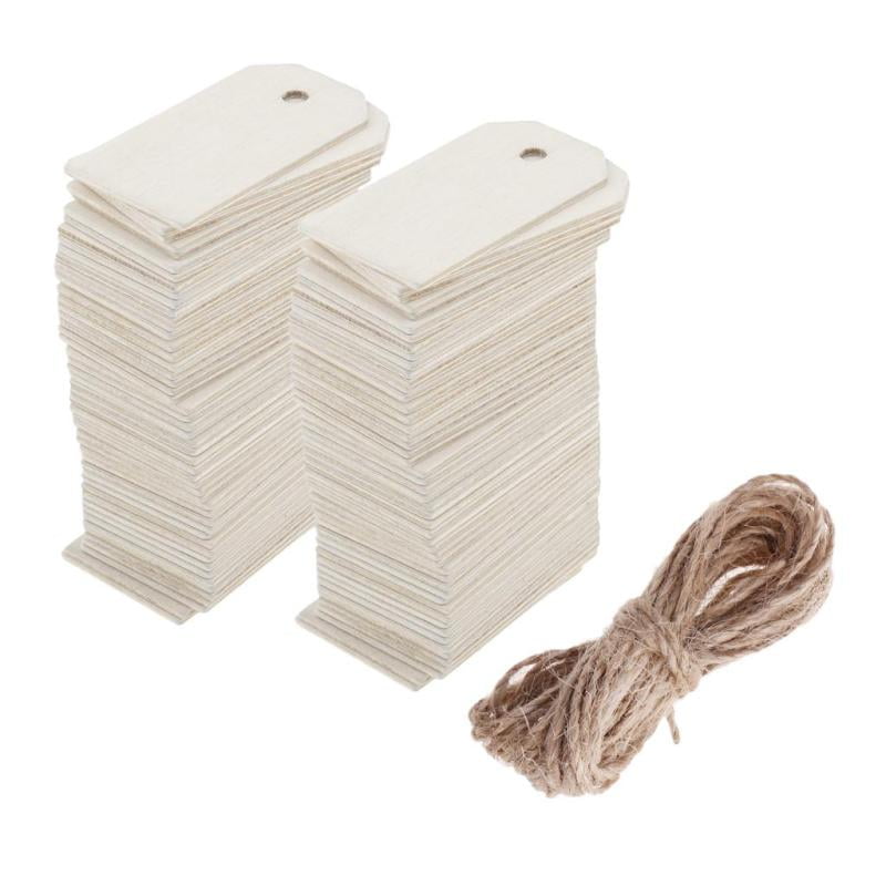 100x Wood GiftS Tags Blank Wooden Hanging Label for Wedding Wine Decoration 