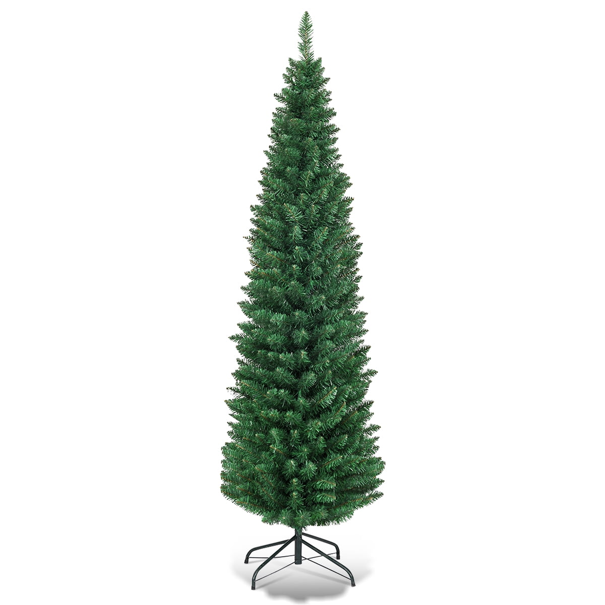 5/6/7ft Green PVC Artificial Christmas Holiday Tree w/Stand Small Big 