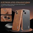 thumbnail image 3 of Case Designed for iPhone 14, Classic Crocodile Texture PU Leather + Plating Frame Shokcproof Lightweight Ultra Slim Case Cover for Men Women for iPhone 14, Black, 3 of 8