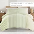 thumbnail image 5 of Noble Linens Sage Puffed Rugged Stripes 2-Piece Duvet Cover Set, Twin/TwinXL, 5 of 13