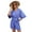 Blue, variant on Women Casual V Neck Short Jumpsuits Belted Wrap Flared Half Sleeve Waist Tie Romper
