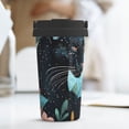 thumbnail image 6 of Fotbe Black Panther Floral Illustration Printed Insulated Travel Coffee Mug Spill Proof Leak Proof Stainless Steel Coffee Tumbler Reusable Coffee Cups with Lids Thermos, 6 of 8