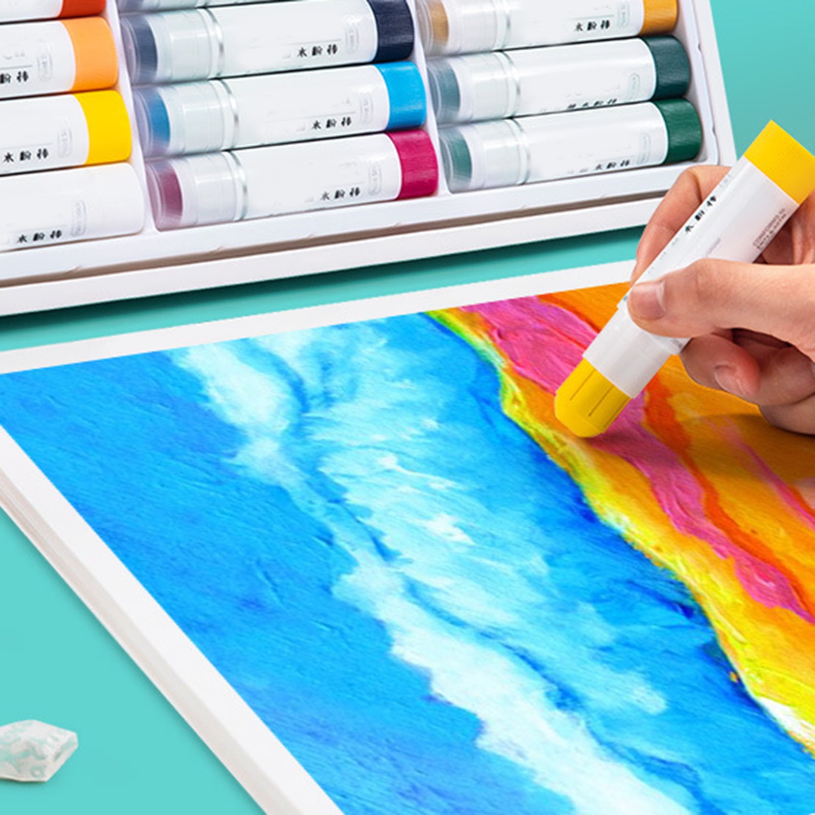 Soft Solid Gouache Paint Sticks Drawing Graffiti Art Washable for Students Artists Painter
