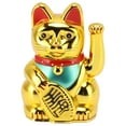 thumbnail image 2 of 4 Inch Lucky Cat Fortune, Cat Maneki Neko Decor Hand Waving Welcoming Cat for Home Desk Office Restaurant Decoration, with Smiling Face & Automatic Beckoning, 2 of 7