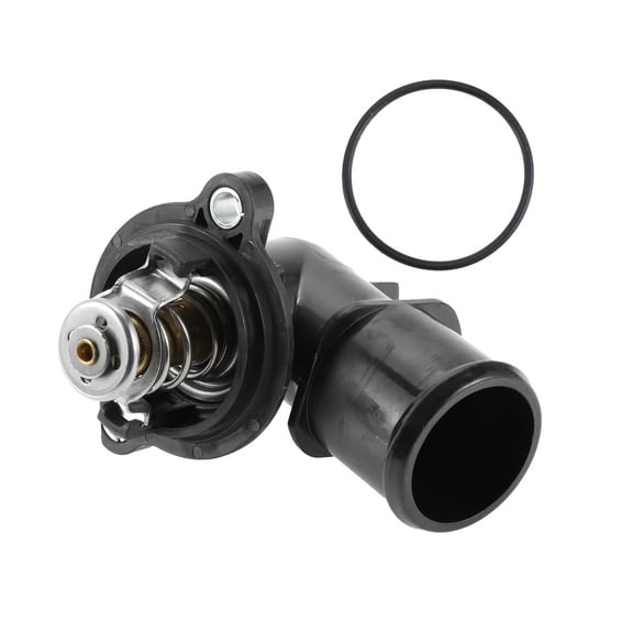 Unique Bargains Car Thermostat Engine Coolant Thermostat Housing Assembly No.68253514AA for Jeep Grand Cherokee 14-19 for Ram 1500 2014-2018 2020 2021 Black Plastic