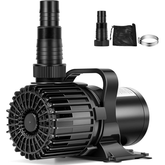 SPECSTAR 220W 4500GPH Submersible Water Pump with 180° Seamless Adjustable Nozzle and Barrier Bag for Koi Pond Waterfall Fountains Fish Tank