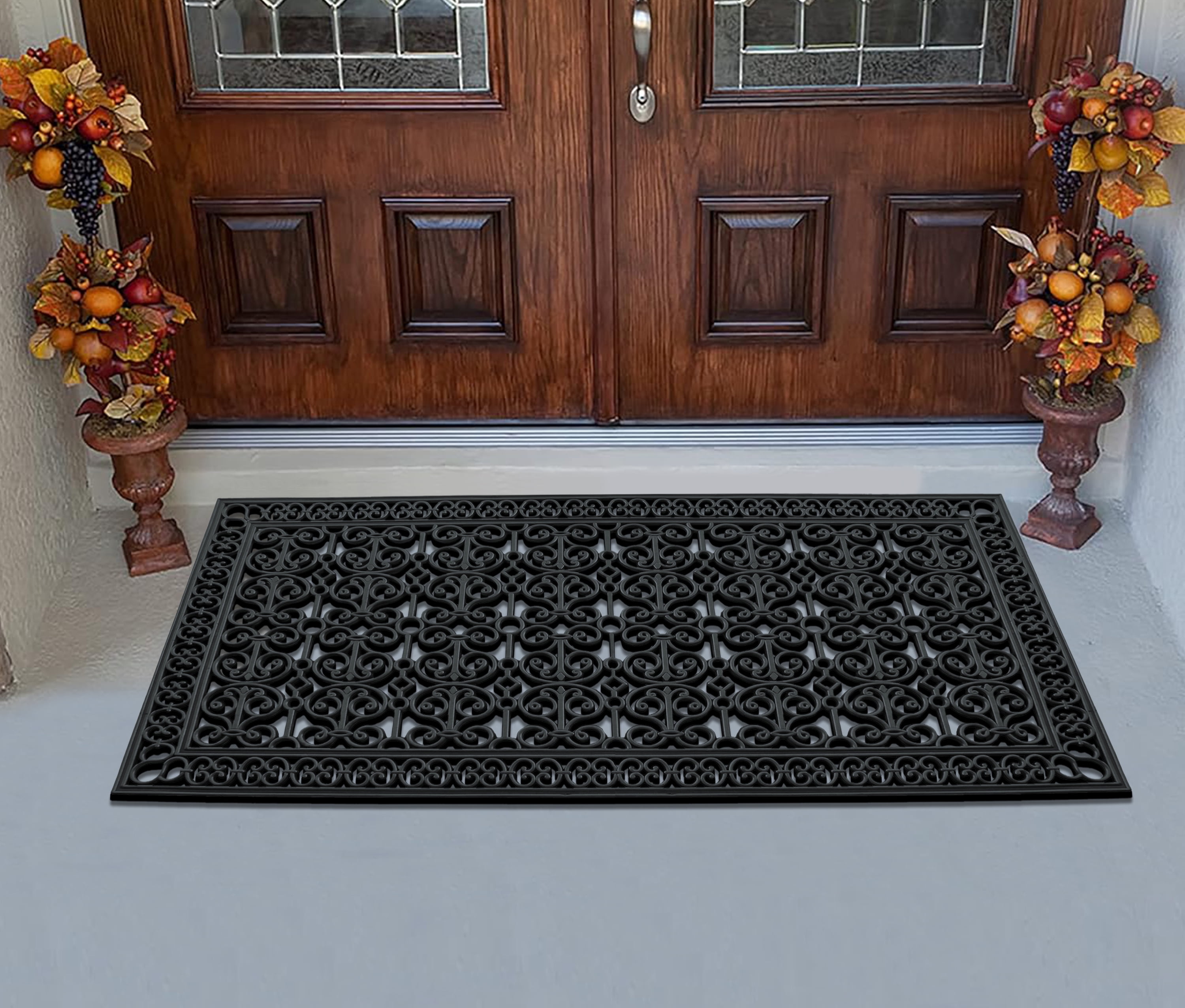 A1HC 34lb Heavy Duty Rubber Doormat 36"x72" - Won't Blow Away, Outdoor Front Door Mat, Mud Dirt Scraper, Non-Slip Drainage Mat for Entryway Patio Garage