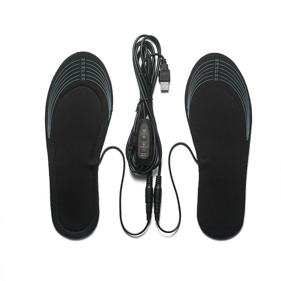 USB Rechargeable Heated Insoles for Men and Women - Washable Foot Warmers with 3 Temperature Settings for Outdoor Sports