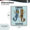 thumbnail image 3 of Cowgirl Seasters Mermaid Friendship Gray Framed Giclee Art, design by Amelia Noyes, 3 of 9