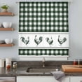 thumbnail image 4 of Farmhouse Green Plaid Sheer Curtains 45 Inches Long, Vintage Country Cock Checkered Light Filering Curtains, Breathable Simi Curtain Privacy Drapes for Kitchen Bathroom Small Window Treatment, 4 of 9
