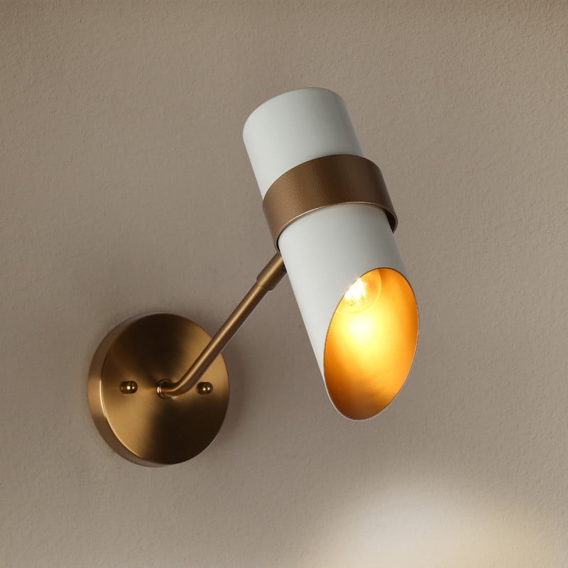 LNC Directional Wall Sconce,Modern Metal Wall Light,White Gold Finish for Bedroom Living Room