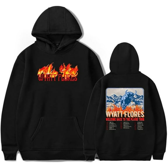 Wyatt Flores Welcome Back to The Plains Tour 2025 Merch Hoodie Pockets Drawstring Unisex Hooded Sweatshirt Fashion Clothing