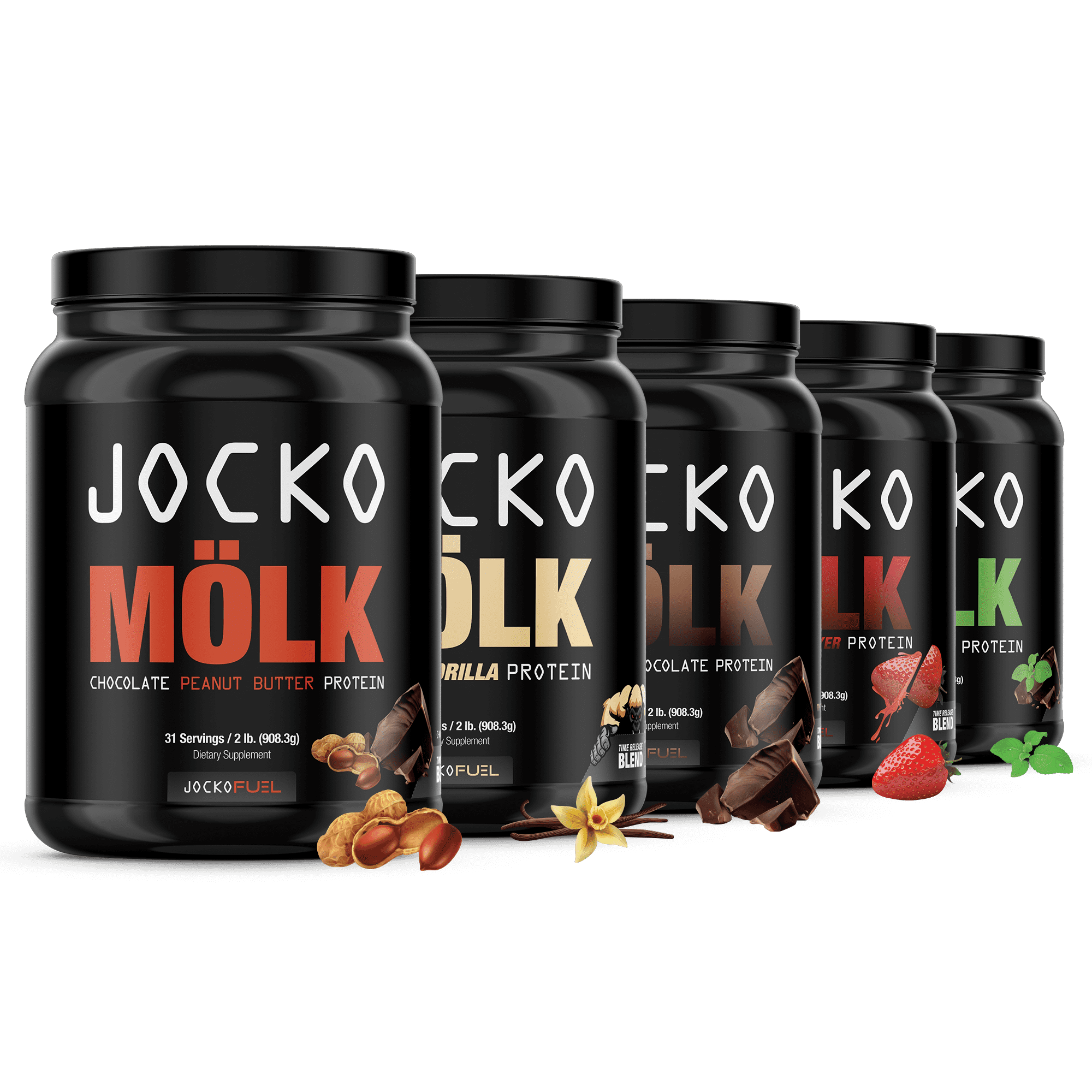 Jocko Mӧlk Protein Powder, Chocolate Peanut Butter, 22g Protein, 2 lb.