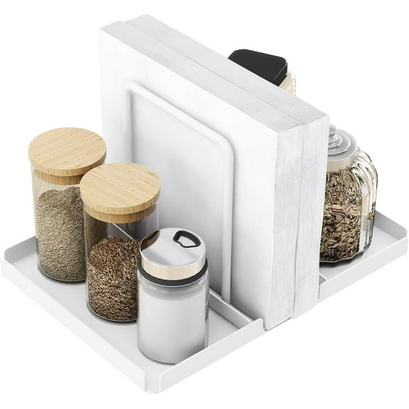 Napkin Holder for Table, Metal Napkin Holder with Salt and Pepper Shakers Caddy, Standing Paper Napkin Storage for Kitchen Dining Table Decor, White