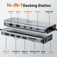 thumbnail image 6 of Selore USB C Docking Station for Laptop Dual Monitors, Upgrade14 in 1 Triple Monitor Docking Station Display USB C Hub Dual HDMI Adapter Dongle Triple 4K Docking Station for Dell/HP/Surface/MacBook, 6 of 8